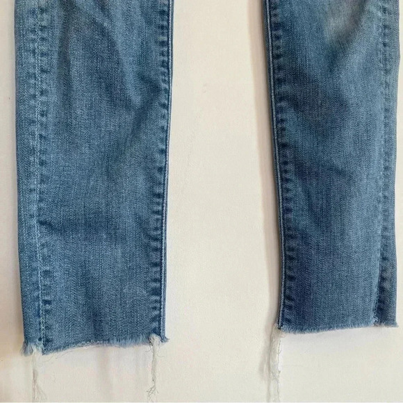 Mother The Looker Ankle Fray Blue Jeans in Birds of Paradise Wash Womens Size 26 - Picture 3 of 12
